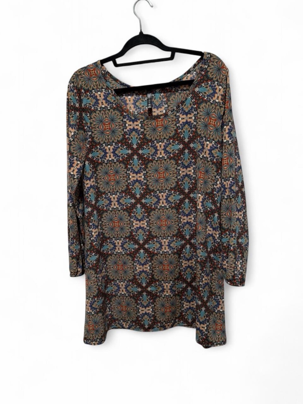 Full Tilt Geometric BOHO Mini Shirt Dress Tunic XL